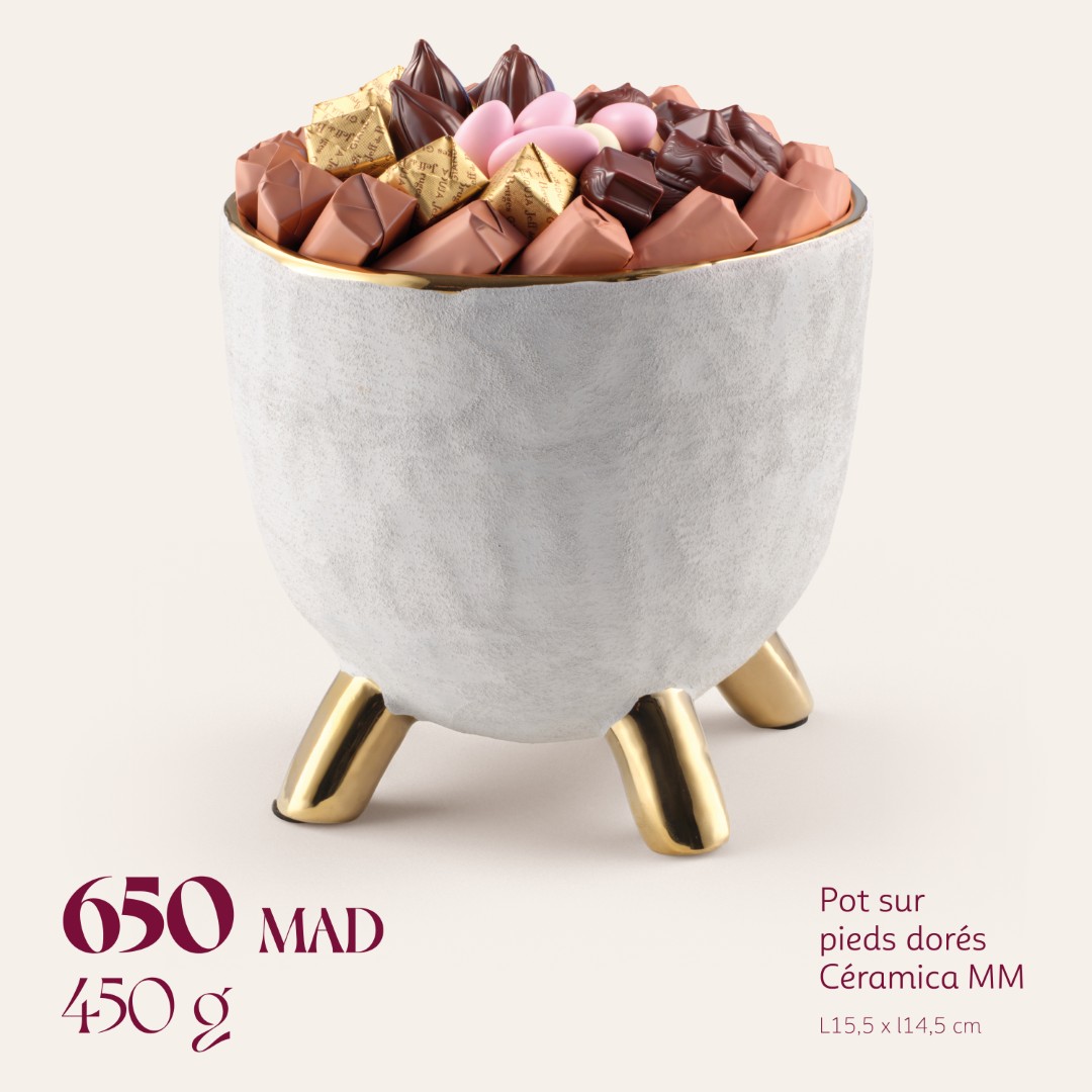 Pot sur pieds dorés Céramica